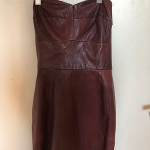 DKNY Leather Bustier Dress